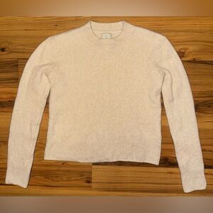 Joie 100% Cashmere Sweater Minimalist Quiet Luxury Cream Womens M Fits XS-S